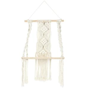 Etagère murale bohème en macramé beige