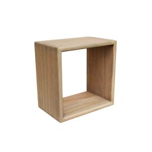 Étagère murale carrée en bois beige 40x40 cm