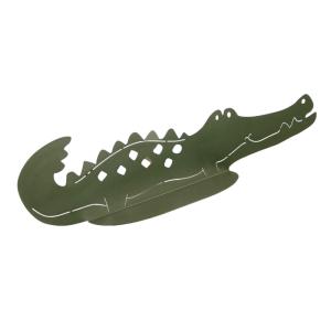 Etagère murale crocodile en métal  60x11x20 cm Sauge
