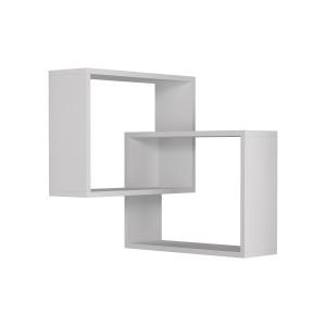 Etagère murale d'angle 2 étagères - H68 cm - Blanc