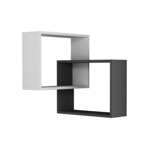 Etagère murale d'angle 2 étagères - H68 cm - Gris Anthracit…