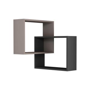 Etagère murale d'angle 2 étagères - H68 cm - Taupe