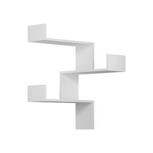 Etagère murale d'angle 3 étagères - H90 cm - Blanc