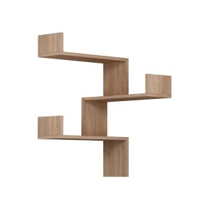 Etagère murale d'angle 3 étagères - H90 cm - Effet Chêne