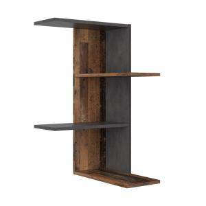 Etagère Murale d'Angle 4 Plateaux H77 cm - Effet Chêne vint…