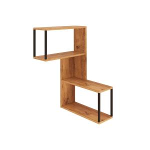 Étagère murale d’angle avec 4 tablettes, marron et gris fon…