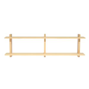 Etagère murale double en bois de pin naturel 150 cm