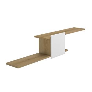 Etagere murale effet bois blanc brillant