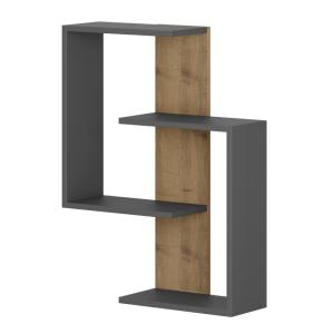 Etagère murale effet chêne et gris anthracite H85 cm