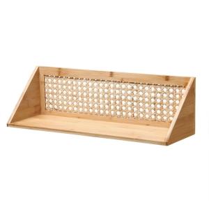 Etagère murale en bambou et rotin naturel L50 cm