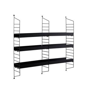 Étagère murale en métal L98cm - Noir