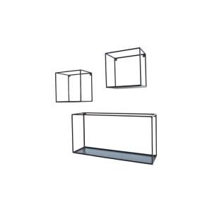 Etagère murale en métal noir (lot de 3)