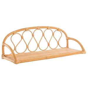Etagère murale en rotin vintage beige