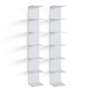Étagère murale lot de 2 Blanches 28x190 cm