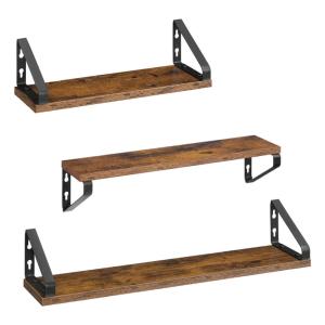 Étagère murale lot de 3 2 façons de montage marron rustique…