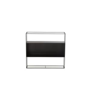 Étagère murale rectangulaire en métal noir et verre