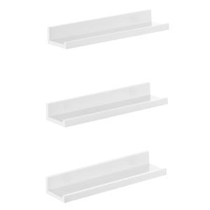 Étagère murale suspendue lot de 3 longueur 38 cm blanc