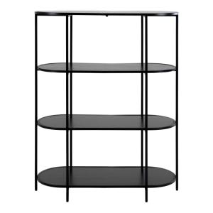 Etagère ovale avec 4 tablettes et contour en métal noir