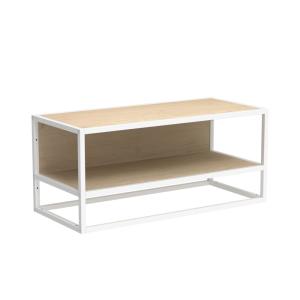 Etagère penderie murale  en bois et métal blanc 90x40cm