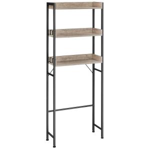 Etagère pont WC avec 3 étagères - L63 cm - Effet Bois