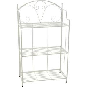 Étagère pour plantes en métal blanc pliable 58x30x100cm