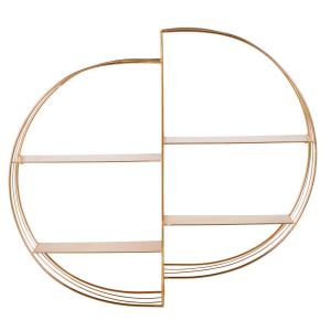 Etagère ronde en métal doré