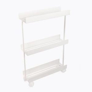 Etagère roulante métallique blanche à 3 niveaux
