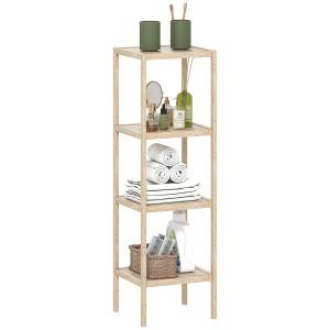 Étagère salle de bain 4 niveaux bambou naturel