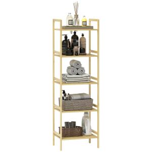 Étagère salle de bain 5 niveaux réglables bambou bois natur…