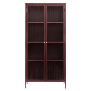 Étagère vitrée 190cm rouge