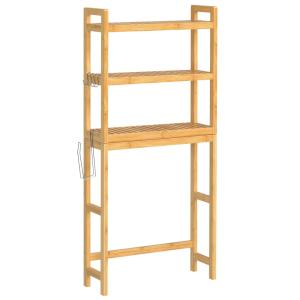 Étagère wc 3 niveaux avec étagère réglable beige naturel…
