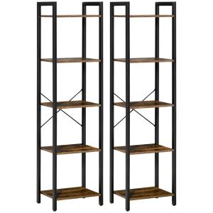 Étagères bibliothèque lot de 2 acier noir