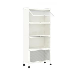 Étagères de rangement à 5 niveaux avec roues blanc 60x32x15…