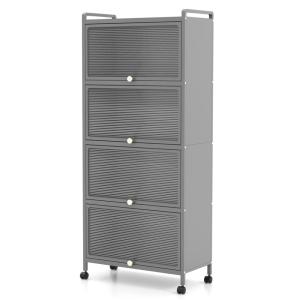 Étagères de rangement à 5 niveaux sur roulettes gris 60x32x…