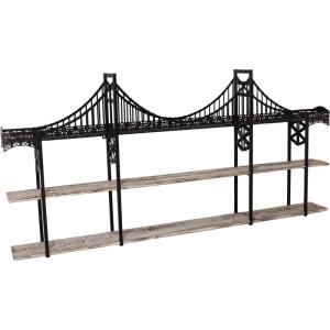 Etagères en bois et fer pont 146.5 x 13 x 70 cm