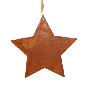 Etoile à suspendre en métal rouillé marron Ø30 cm