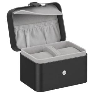 Étui de voyage pour montres 10,1x12x8,5cm surface noir doub…