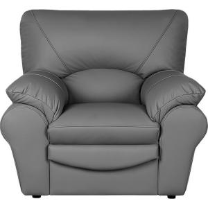 Fauteuil 1 place en cuir gris foncé