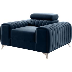 Fauteuil 1 place en velours bleu