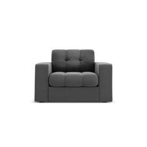 Fauteuil 1 place en velours gris