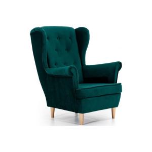 Fauteuil 1 place en velours vert foncé