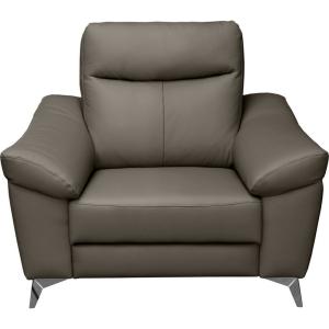 Fauteuil 1 place relax électrique en cuir gris foncé