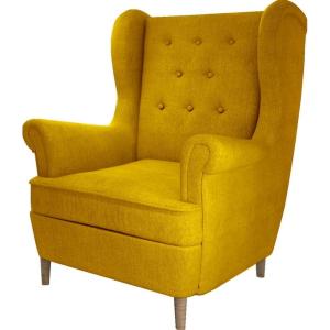 Fauteuil 1 place tissu moutarde