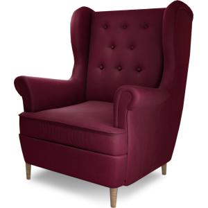 Fauteuil 1 place velours bordeaux