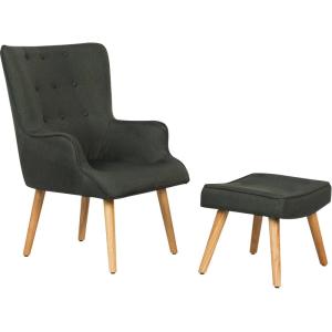 Fauteuil 1 places en lin gris foncé