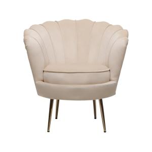 Fauteuil 1 places en velours beige