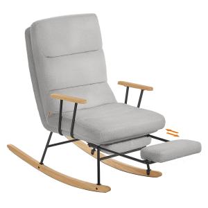 Fauteuil à bascule 4 positions, supporte jusqu'à 160 kg gri…