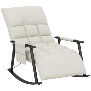 Fauteuil à bascule allaitement réglable tissu crème