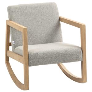 Fauteuil à bascule allaitement tissu effet laine bouclée gr…