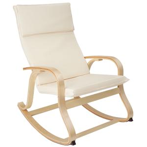 Fauteuil à bascule Avec accoudoirs cadre en bois et coussin…